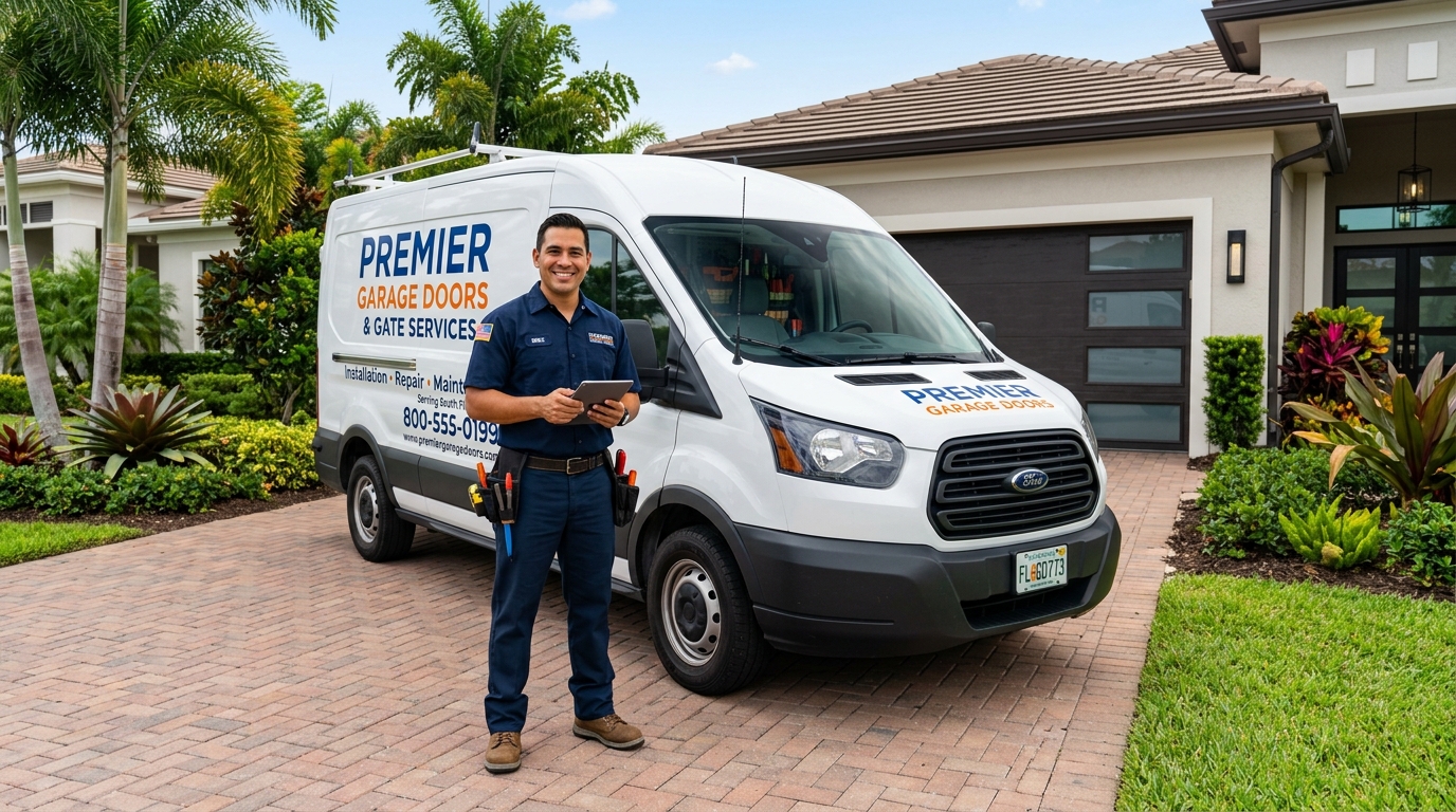 Hollywood Garage Door Service Van and Technician