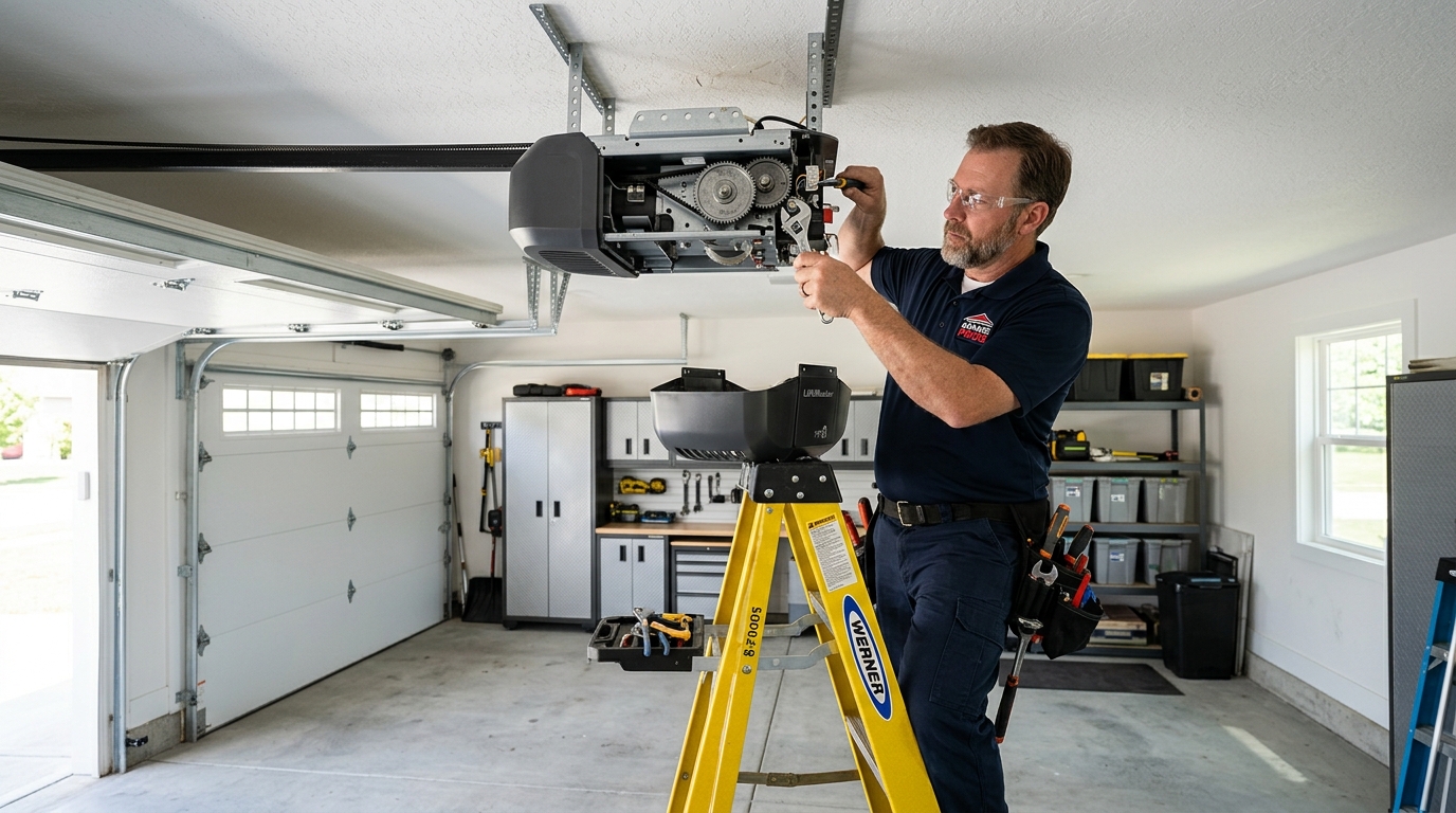Local Hollywood FL garage door service van and technician